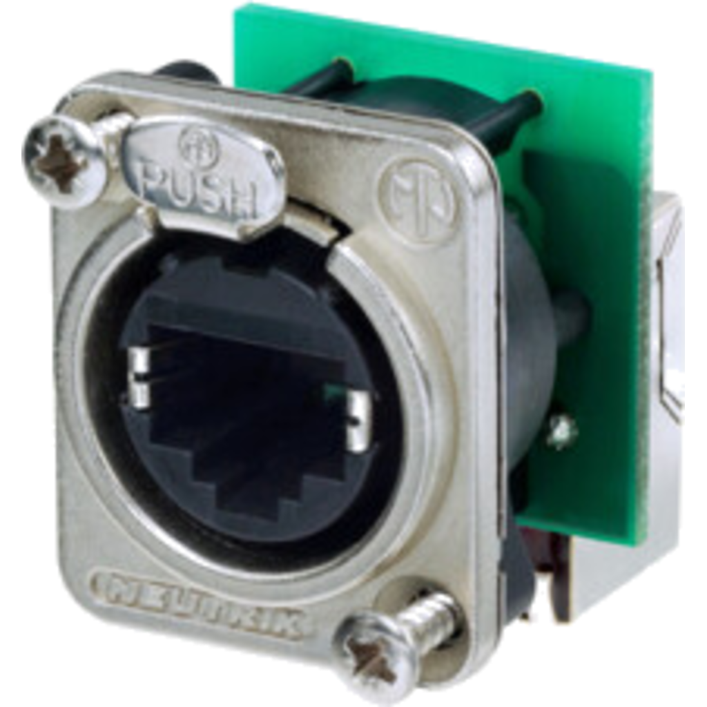 [NE8FDP-R] Neutrik NE8FDP-R – etherCON® CAT5e rettvinklet RJ45 feedthrough D-serie chassis-kontakt