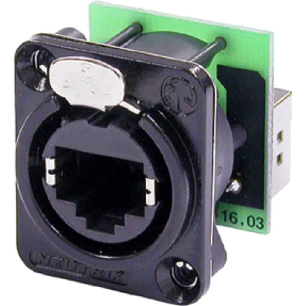 [NE8FDP-B] Neutrik NE8FDP-B – etherCON® CAT5e RJ45 feedthrough chassis-kontakt, sort D-serie