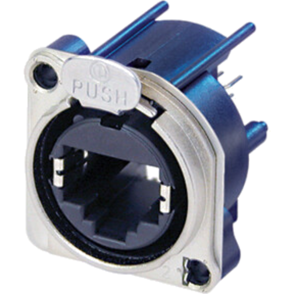 [NE8FBV] Neutrik NE8FBV – etherCON® CAT5e B-serie chassis-kontakt, vertikal PCB-montert