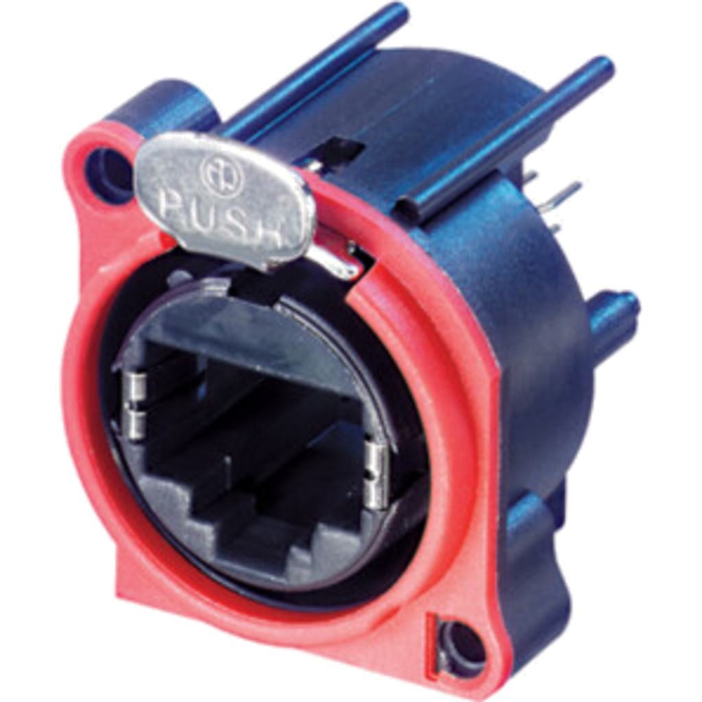 [NE8FAV] Neutrik NE8FAV – etherCON® CAT5e A-serie chassis-kontakt, vertikal PCB-montasje