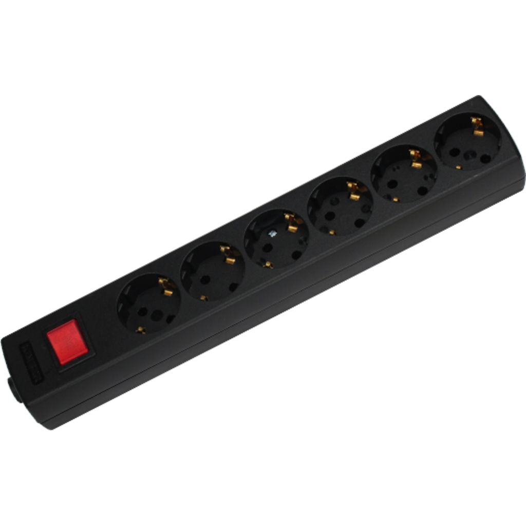 [4982] Dreitec 4981 – Schuko 6-veis fordeler med eller uten bryter (m/bryter)