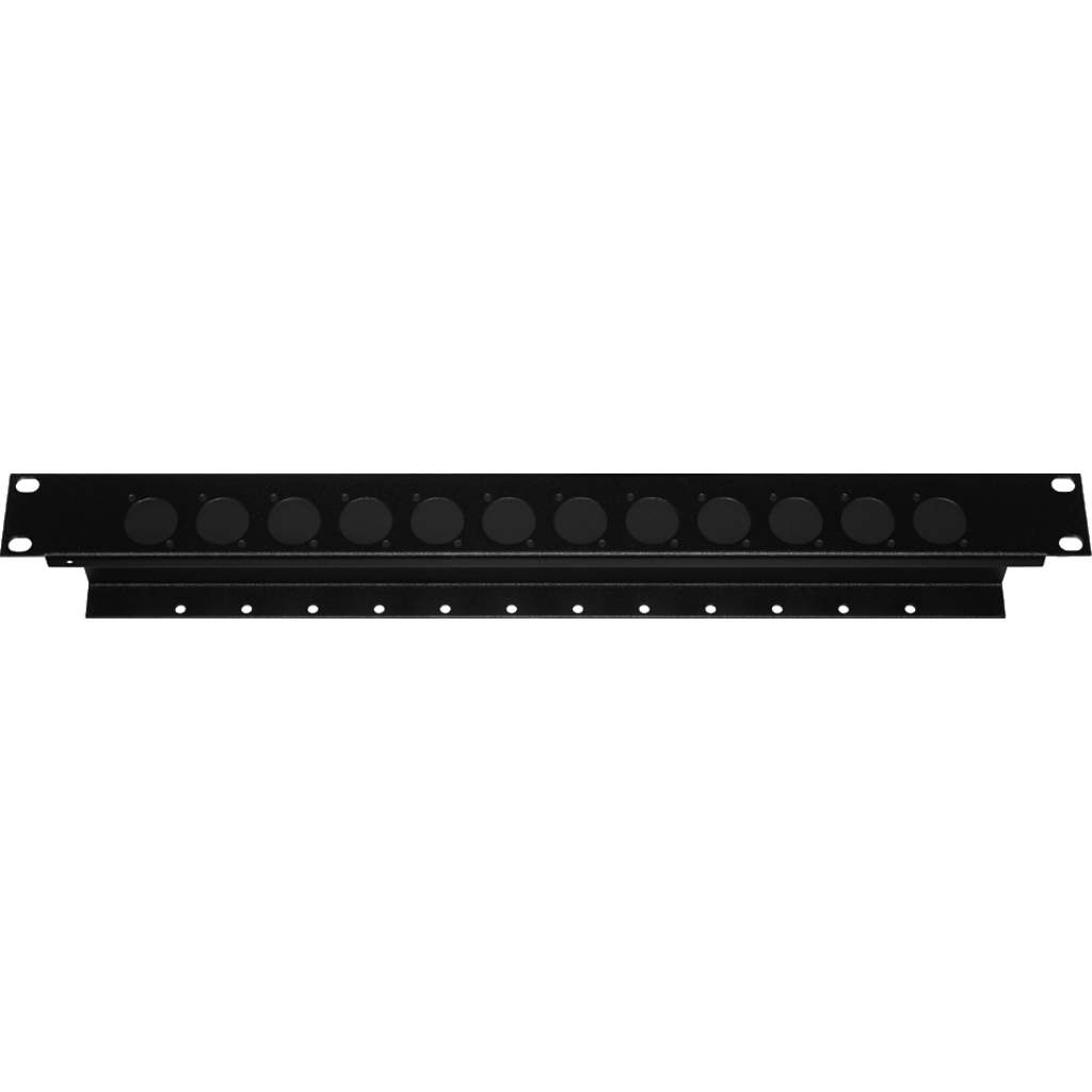 Dreitec 9494 – 19" hullpanel med 12 D-typ hull og kabelfeste