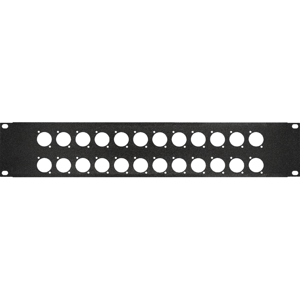 [9555] Dreitec 9555 – 19" hullpanel (2U) med 24 D-typ hull