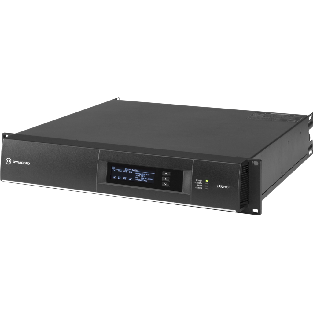 [F.01U.329.718] Dynacord IPX20:4 – 4-kanals DSP-forsterker 4 × 5000 W for faste installasjoner