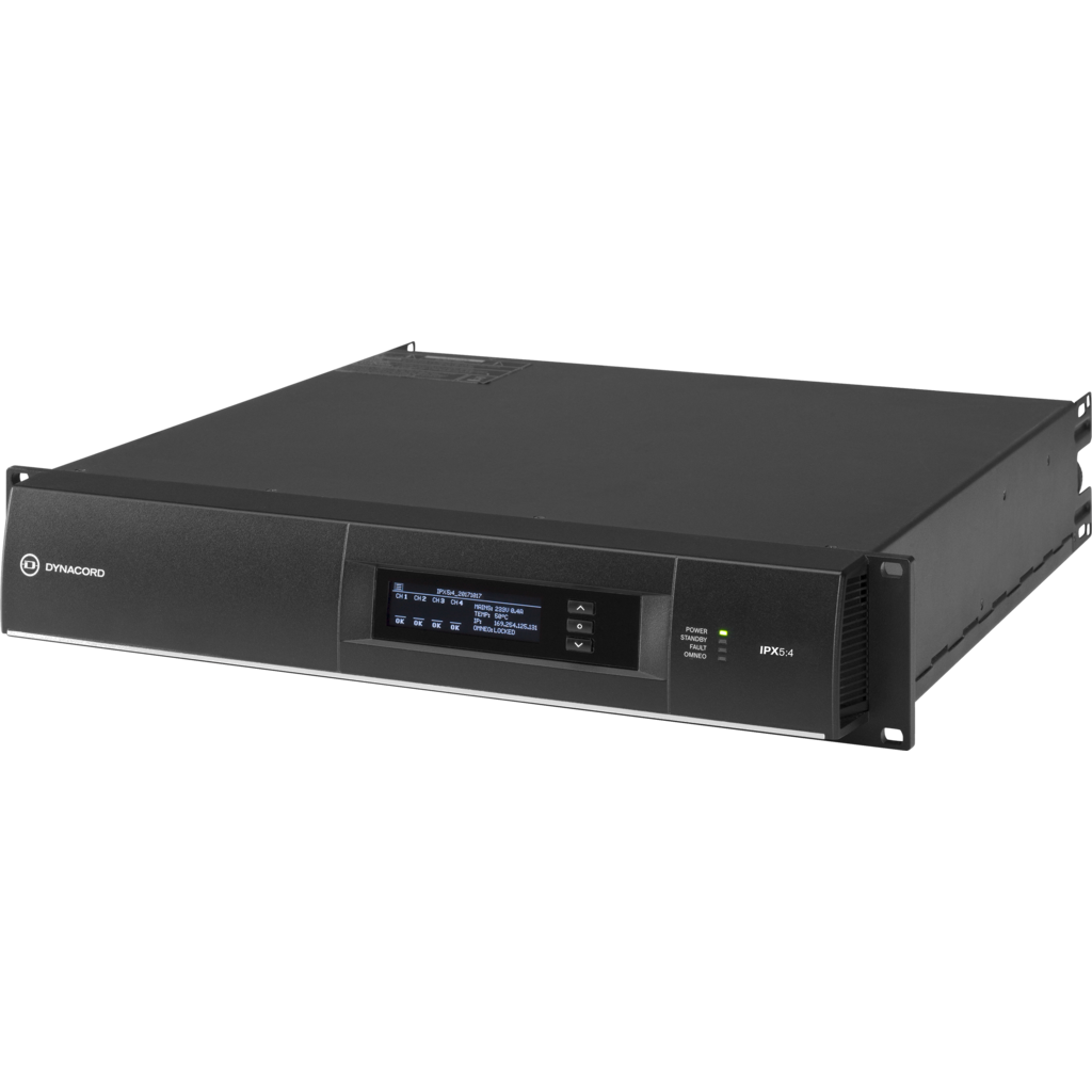 [F.01U.329.709] Dynacord IPX5:4 – 4-kanals DSP-forsterker 4 × 1250 W for faste installasjoner