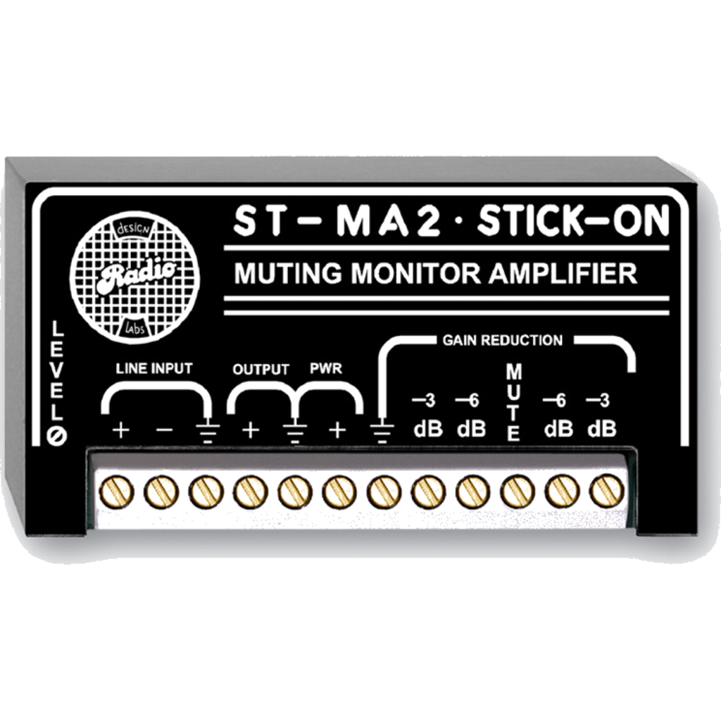 [ST-MA2] RDL ST-MA2 er en kompakt 2 W monitorforsterker med mute- og nivåkontroll