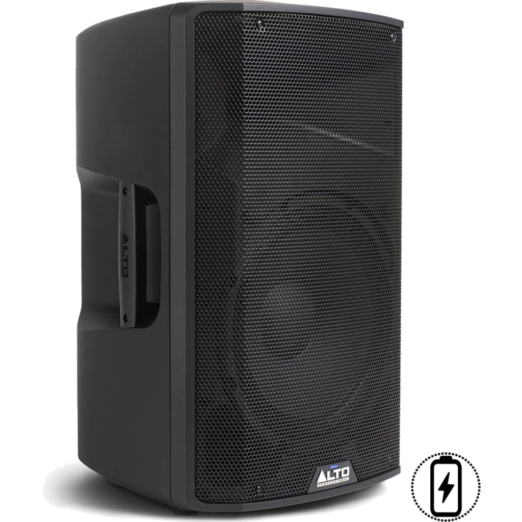 Alto Professional TX412B er en batteridrevet 12" aktiv høyttaler på 600 watt med Bluetooth – utviklet for kraftig, trådløs lyd der strøm ikke er tilgjengelig.