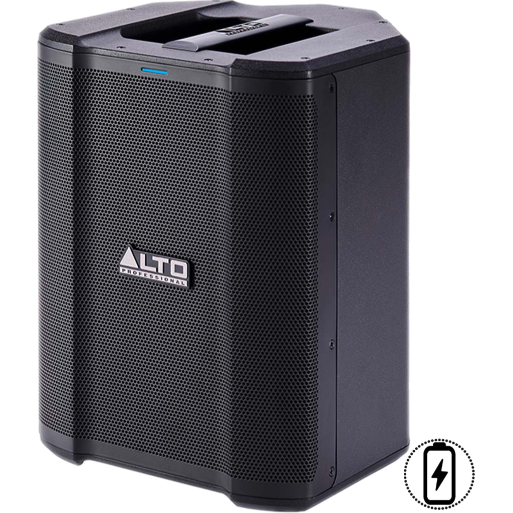 Alto Professional Busker er et batteridrevet, bærbart PA-anlegg med 200 W effekt for artister på farten.