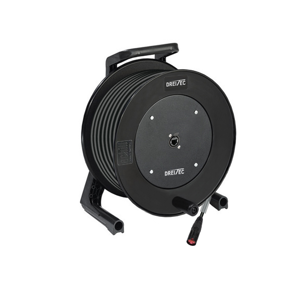 [88595-50] Dreitec Kabeltrommel med Cat 7 – Schill GT310, Neutrik etherCON til Hirose RJ45 (50m)