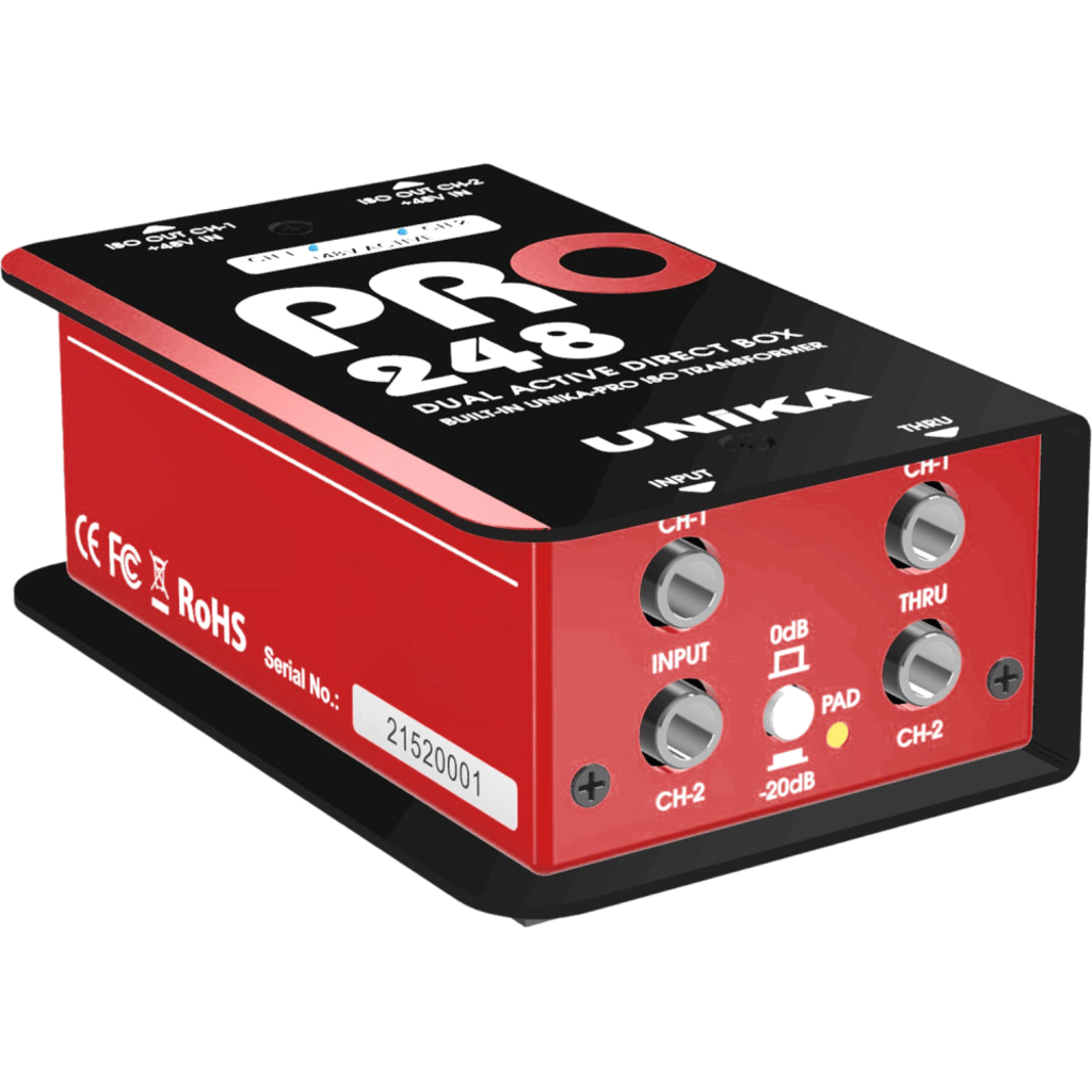 [28735] UNiKA PRO-248 – Aktiv dobbel DI-boks med “custom” isolasjonstransformator