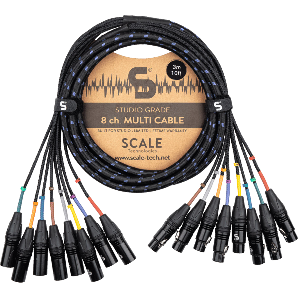 [SG8-FM-0300] Scale SG8-FM – “Studio Grade” 8-kanals XLR multikabel (hunn–hann) (3m)