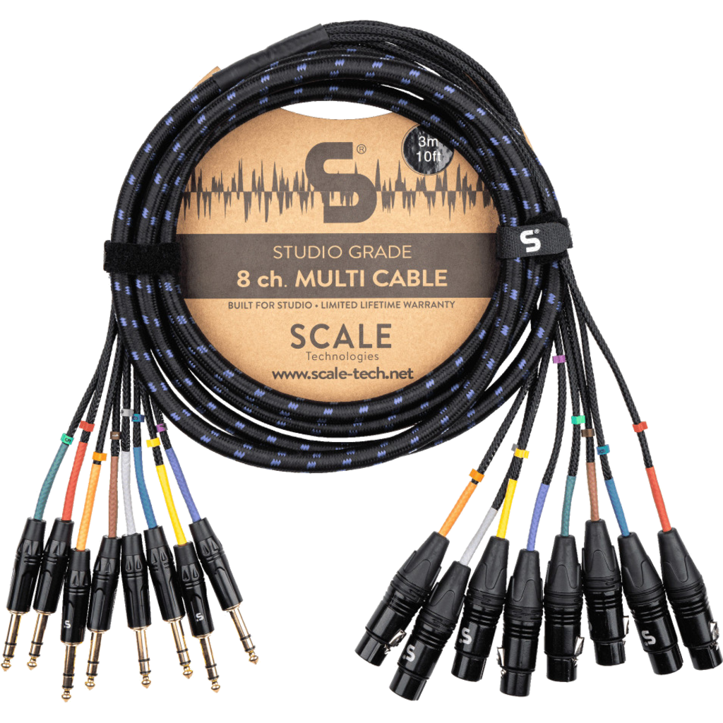 [SG8-FTR-0300] Scale SG8-FTR er en 8-kanals multikabel fra Scale Technologies for profesjonell studiobruk (3m)
