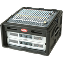 SKB 1SKB-R104 er et roto-støpt konsollrack med 10U toppseksjon og 4U frontmontering