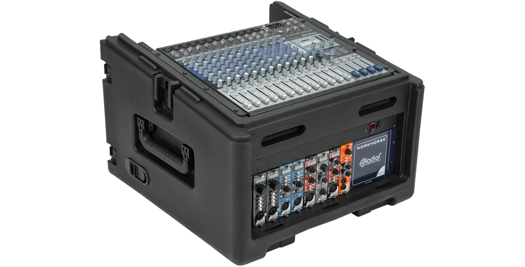 [SKB R104w] SKB Cases 1SKB-R104W – 10U/4U RotoRack med hjul og uttrekkshåndtak