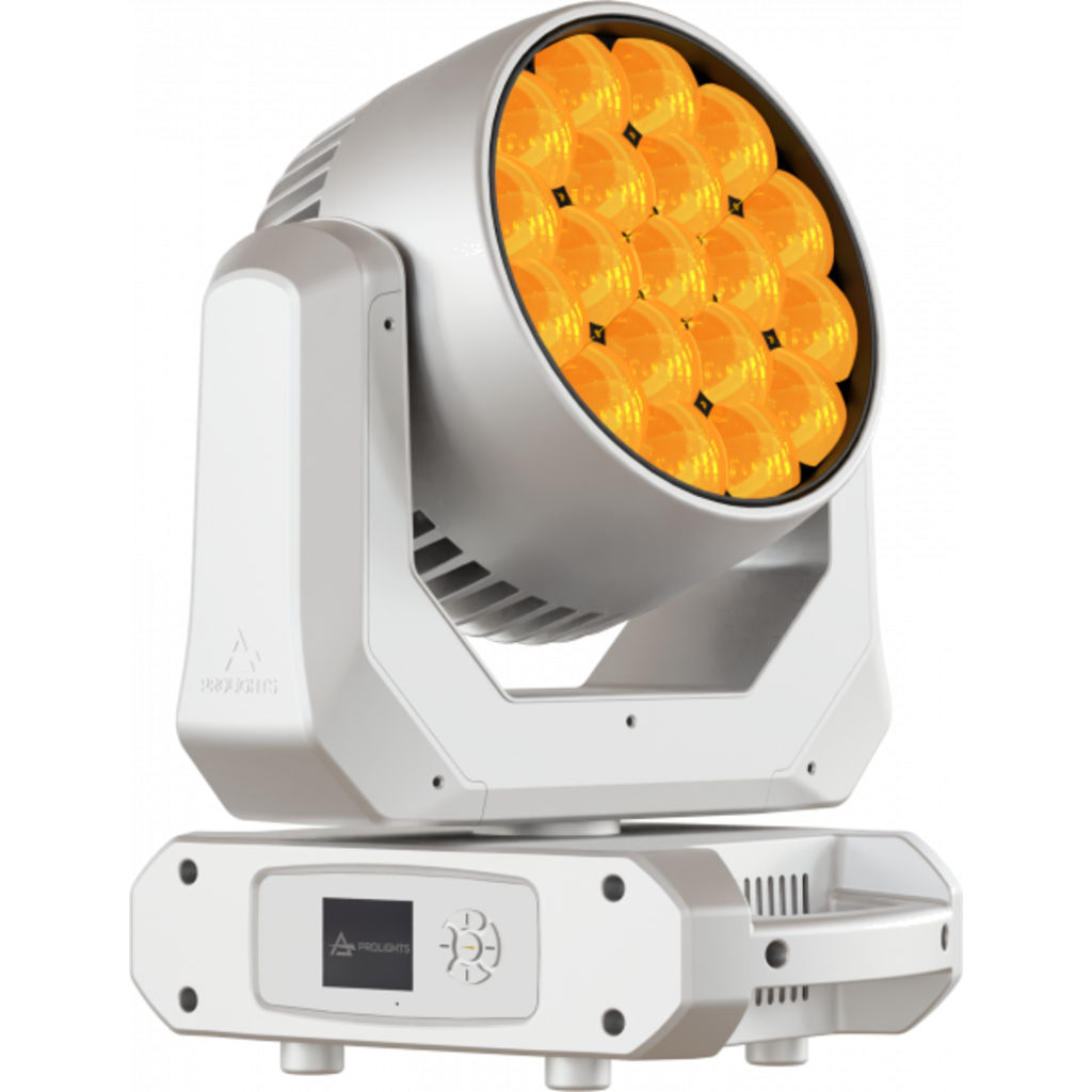 Prolights Jet Wash19 – 19×20W RGBW LED wash-lampe med 4°–52° zoom, hvit
