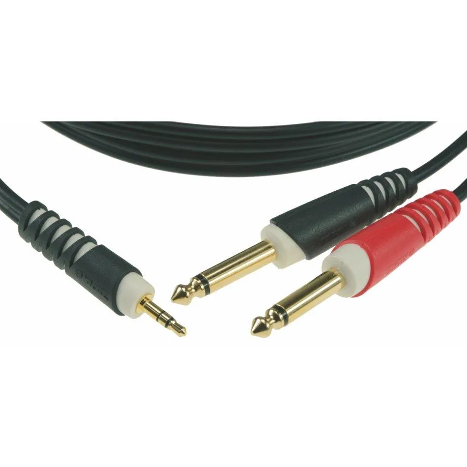 [AY5-0100] Klotz Y-kabel Stereo Minijack - X2 Jack mono (1m)