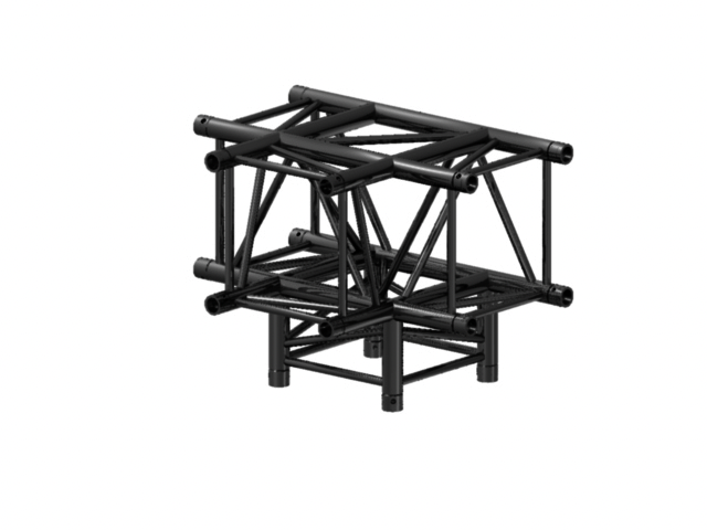 [164942] Prolyte H30V-C020 Firkant hjørne 4-Veis T, Sort, Ø48x3mm