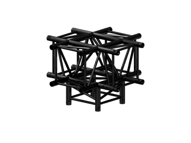 Prolyte H30V-C024 Firkant hjørne 5-Veis, Sort, Ø48x3mm