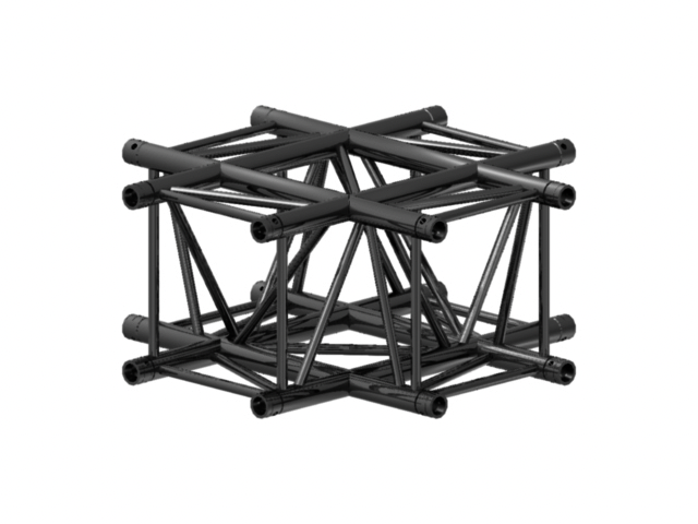 [166272] Prolyte H30V-C016 Firkant hjørne 4-Veis Kryss, Sort, Ø48x3mm