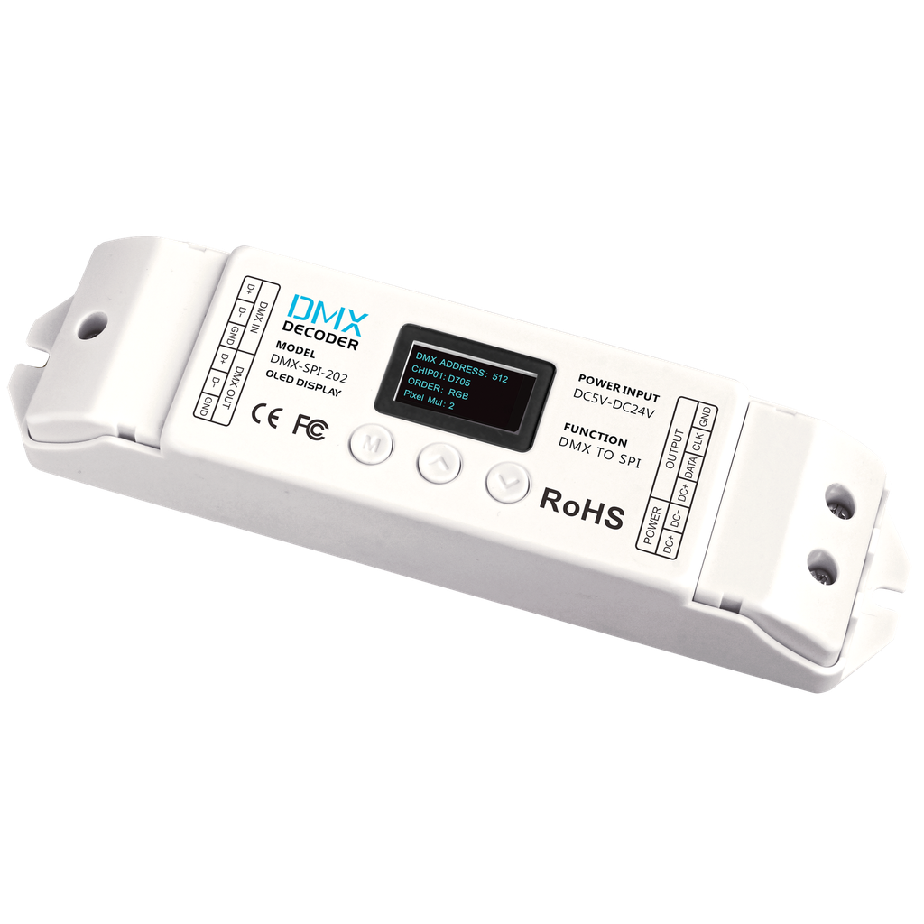 [A9915305] LTECH SPI-driver – DMX512/RDM til SPI med OLED-display