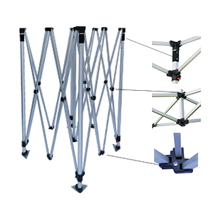 [Alum. 1.1] Kompakt smarttelt 3x3m, 40 mm - 1.1 mm gods