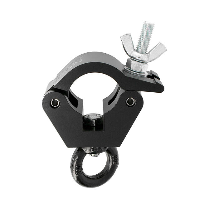 Doughty T57206 Hanging Clamp med øye – 48–51 mm, WLL 340 kg, sort 