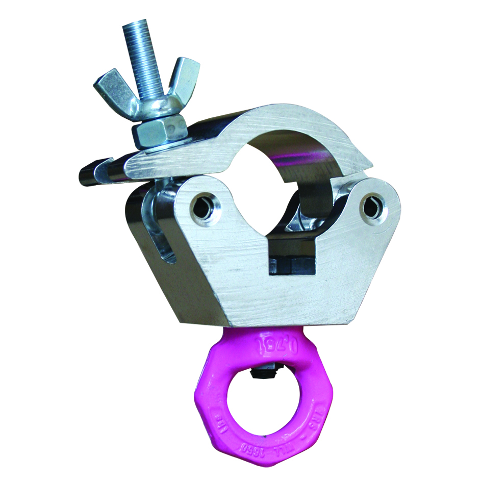 Doughty T57203 Hanging Clamp med Pink Eye – 48–51 mm, WLL 750 kg, sølv 