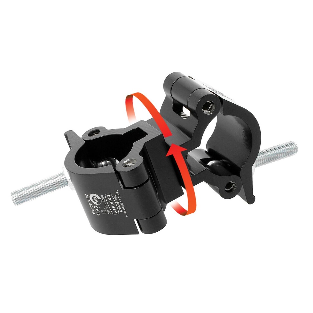 [156346] DOUGHTY swivel clamp 360° Sort. SWL 500Kg
