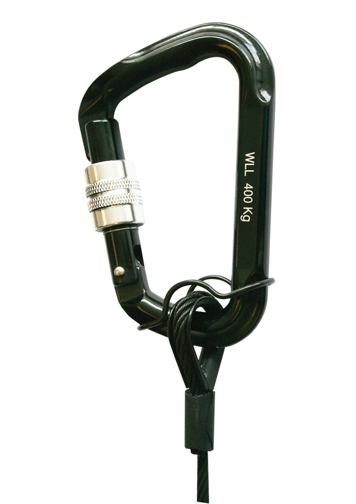 Doughty T2870001 Karabiner – WLL 400 kg, sort 