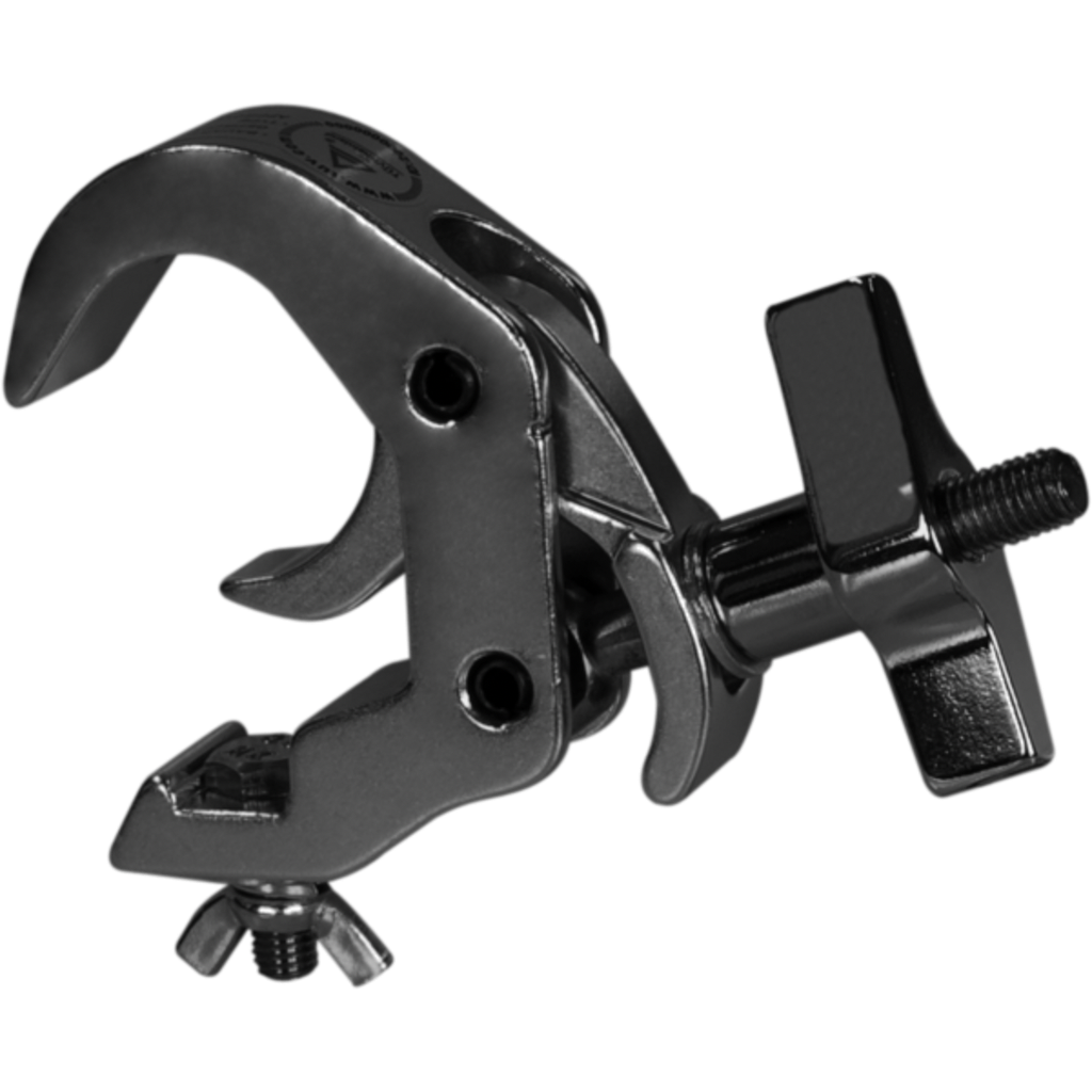[C6016B-ML] ProTruss C6016B Clamp er en sort aluminiumsklemme for montering av lamper og annet sceneteknisk utstyr på truss og rør med diameter fra 48 til 51 mm.