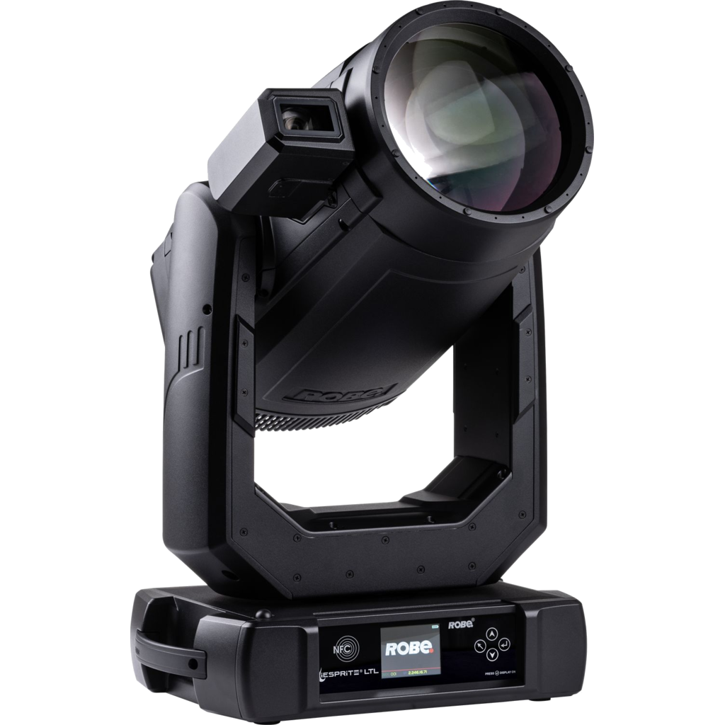 Robe iESPRITE LTL FS er en IP65 moving profile-lampe med integrert RoboSpot-kamera, 750 W White LED, opptil 35 000 lm og 0,6°–57° zoom