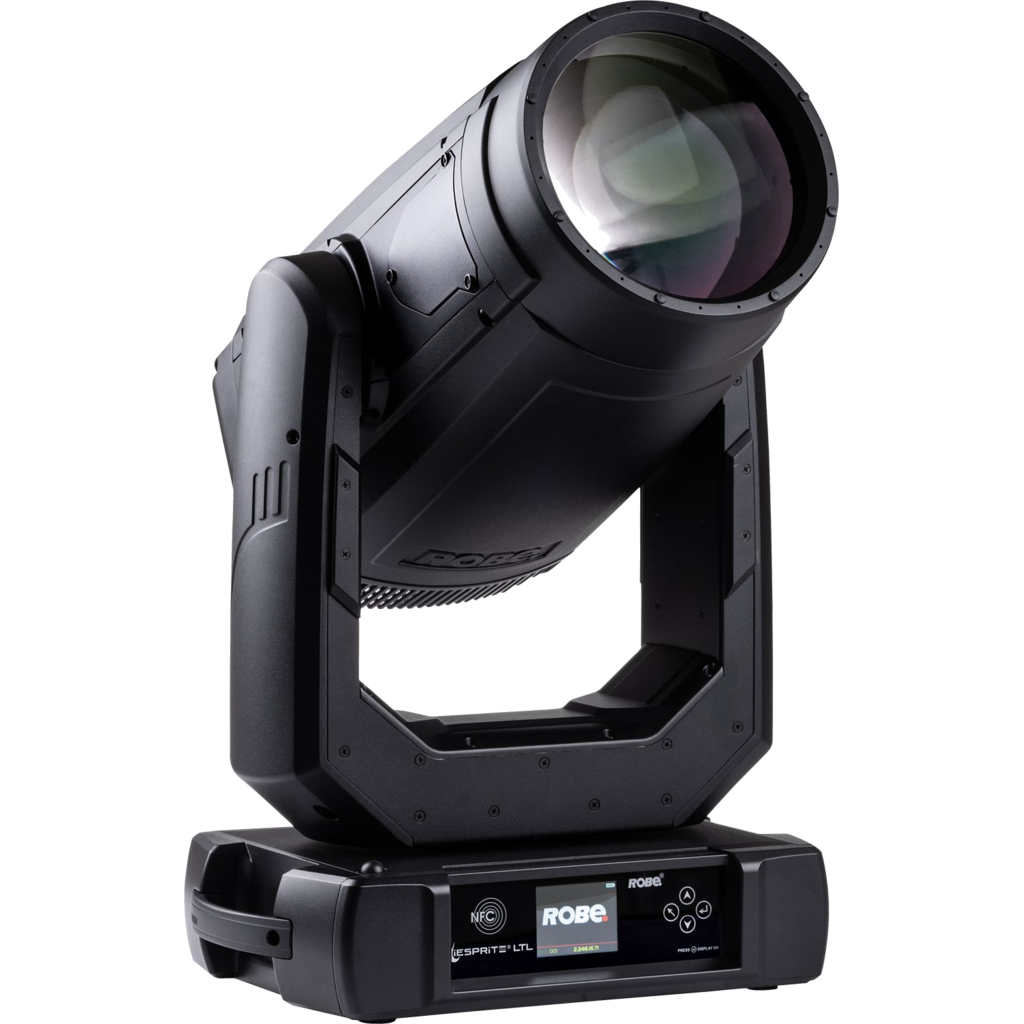 Robe iESPRITE LTL WB er en IP65 moving WashBeam-lampe med 750 W White LED, opptil 35 000 lm og 0,7°–57° zoom 