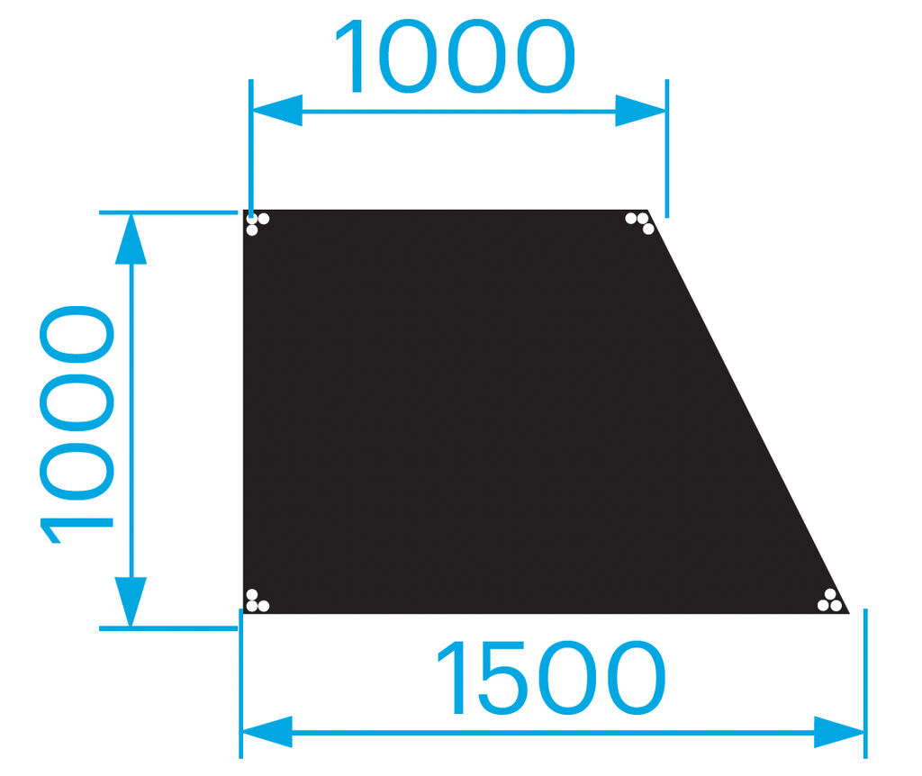 Prolyte SM-DL-B-7R StageDex Basic scenepodie – Trapes 1 × 1 × 1,5 m, sort, høyre 