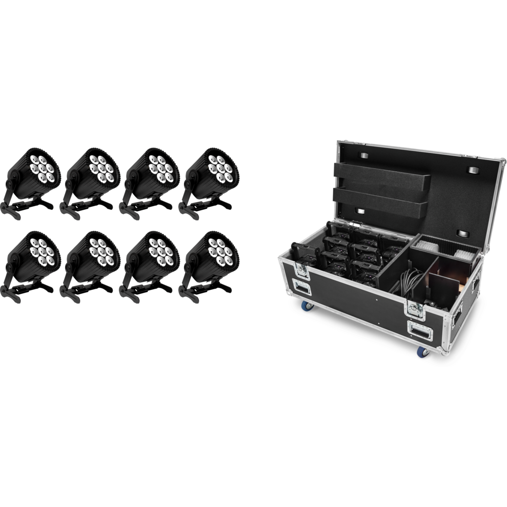 [161552] ASTERA AX9 Kit, 8 lamper i flight 8 x AX9 i flightcase med ladeplate