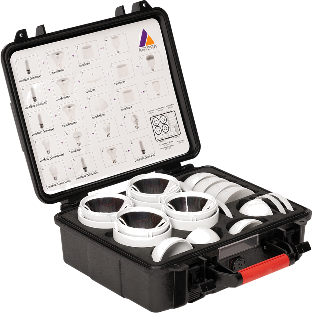 [179911] ASTERA FP7-ACCCSE-KIT Accessory kit, E27 4 x Reflector, Lens, Diffusor, Snoot