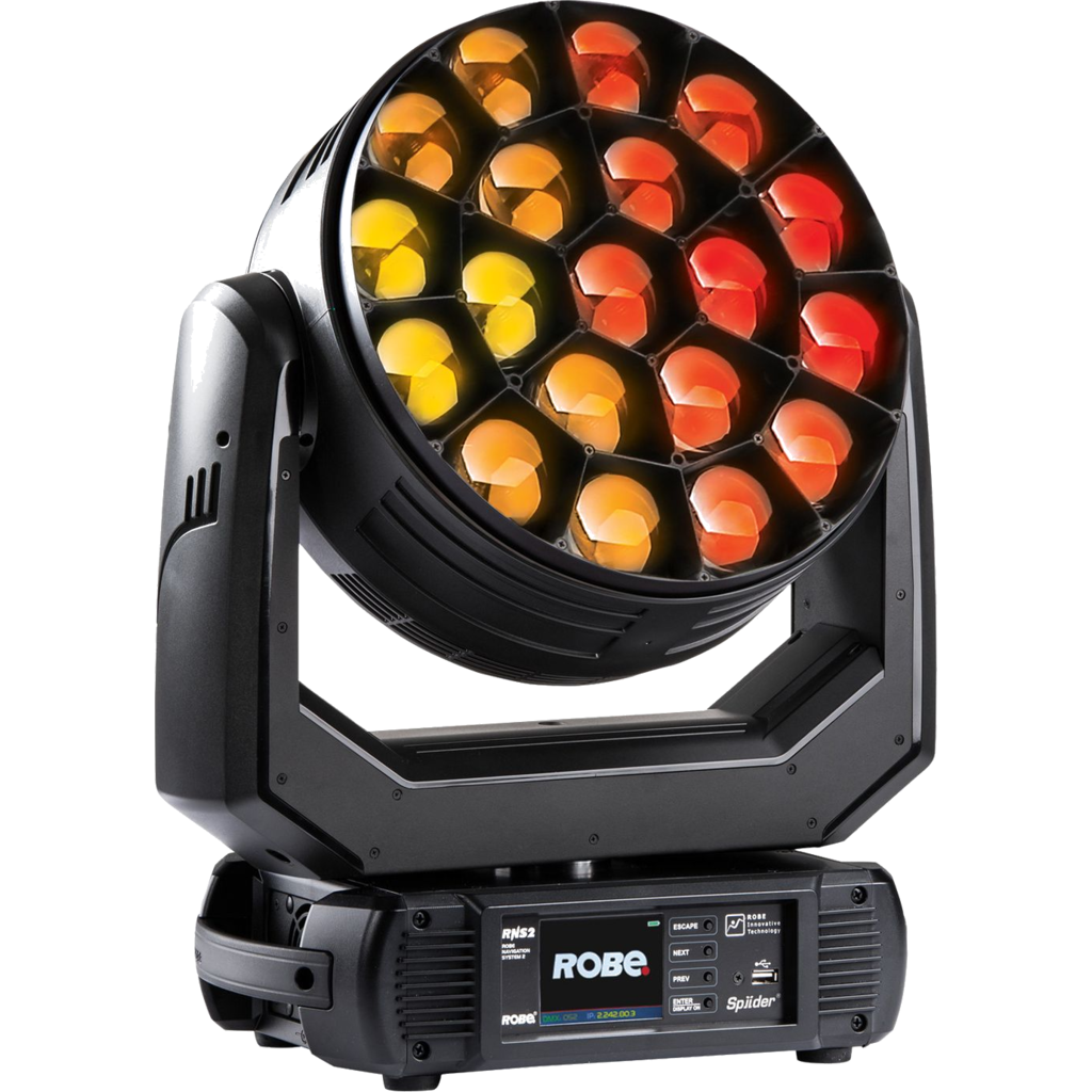 Robe Spiider er en høyytelses LED WashBeam-lampe med pixel-kontroll og MCFE-effekter fra Robe 