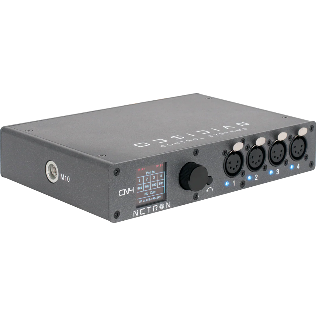 [2256658] Obsidian Netron EN4 er en 4-univers Ethernet-til-DMX gateway med RDM og PoE for profesjonelle lysnettverk