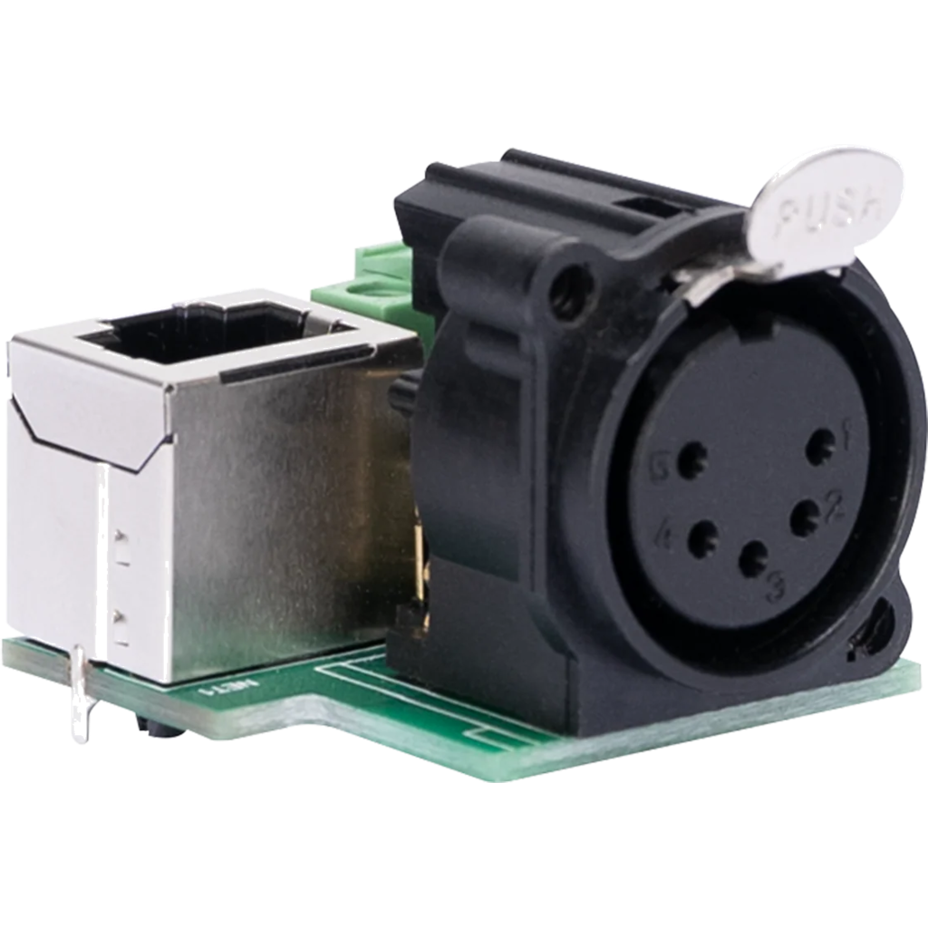 [2256679] Obsidian Netron PCB5P er et kompakt 5-pins DMX-utgangskort for skreddersydde installasjoner. 