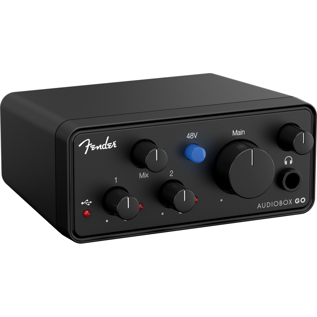 [FS-AB-GO] Fender AudioBox Go er et kompakt 2×2 USB-C lydkort fra Fender Studio, utviklet for enkel og mobil opptak med profesjonell lydkvalitet.