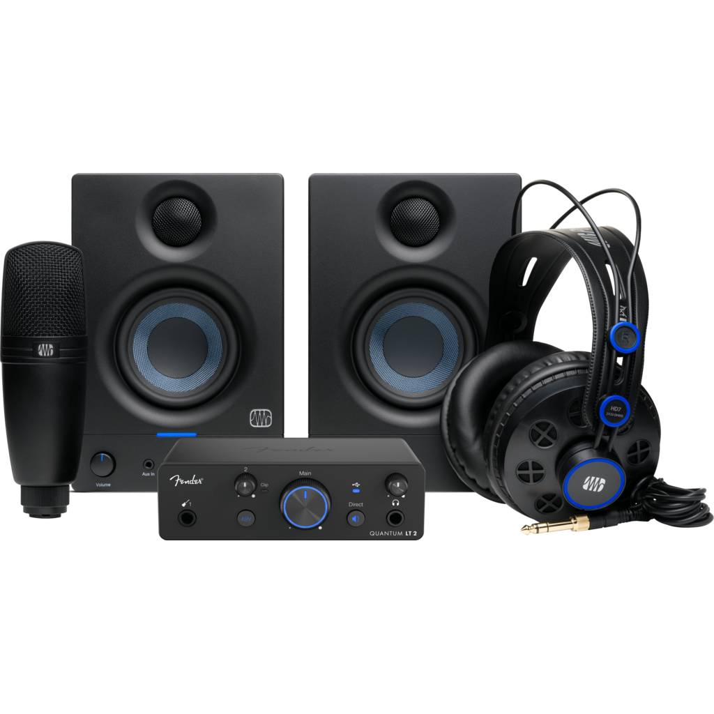 [FS-QUANTUM-COMP-BUNDLE] Fender Quantum Complete Bundle er et komplett studiooppsett fra Fender Studio for innspilling, produksjon og monitoring.
