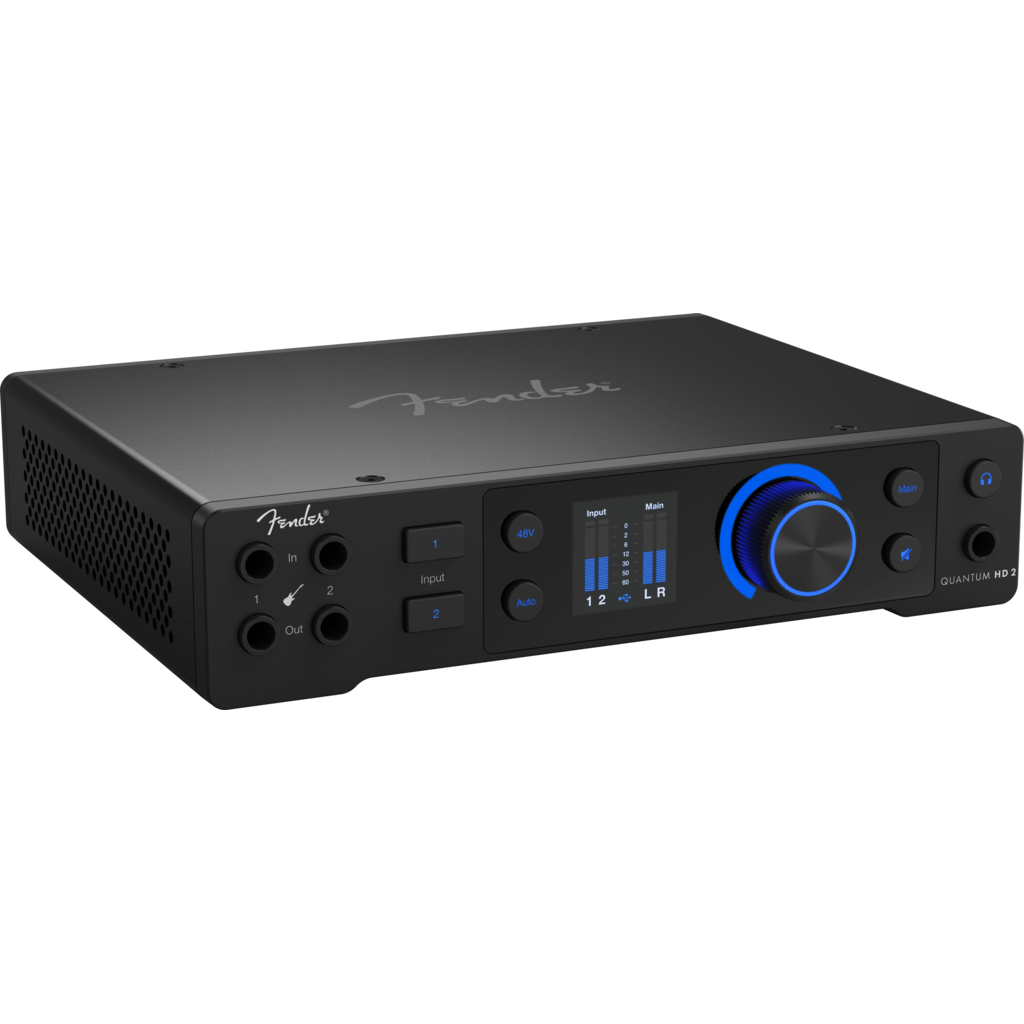 [FS-QUANTUM-HD2] Fender Quantum HD 2 er et høyoppløst USB-C lydkort fra Fender Studio med MAX-HD mikrofonpreamper, ADAT-utvidelse og 32-bit / 192 kHz konvertering for profesjonelle prosjektstudioer.