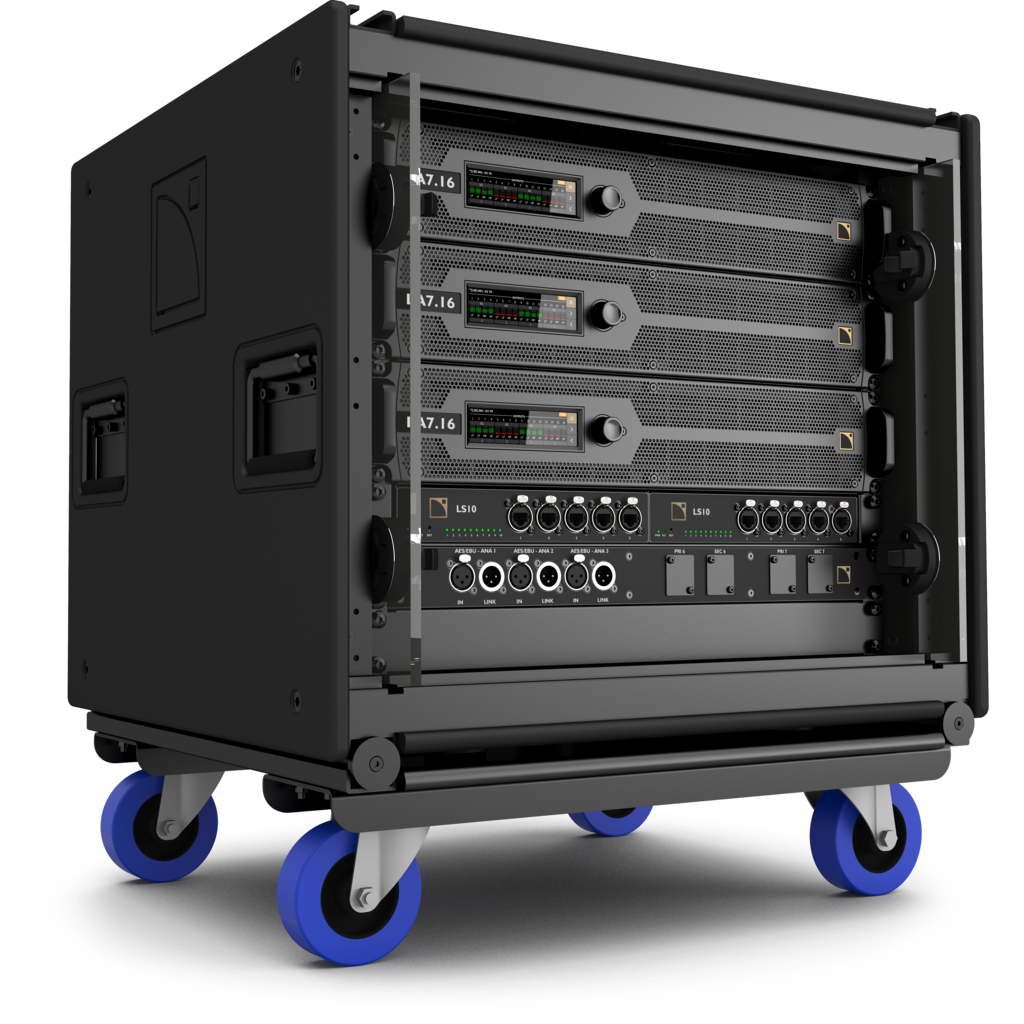 [LA-RAK III] L-Acoustics LA-RAK III er et komplett touring-rack for høyytelses forsterkning og signaldistribusjon
