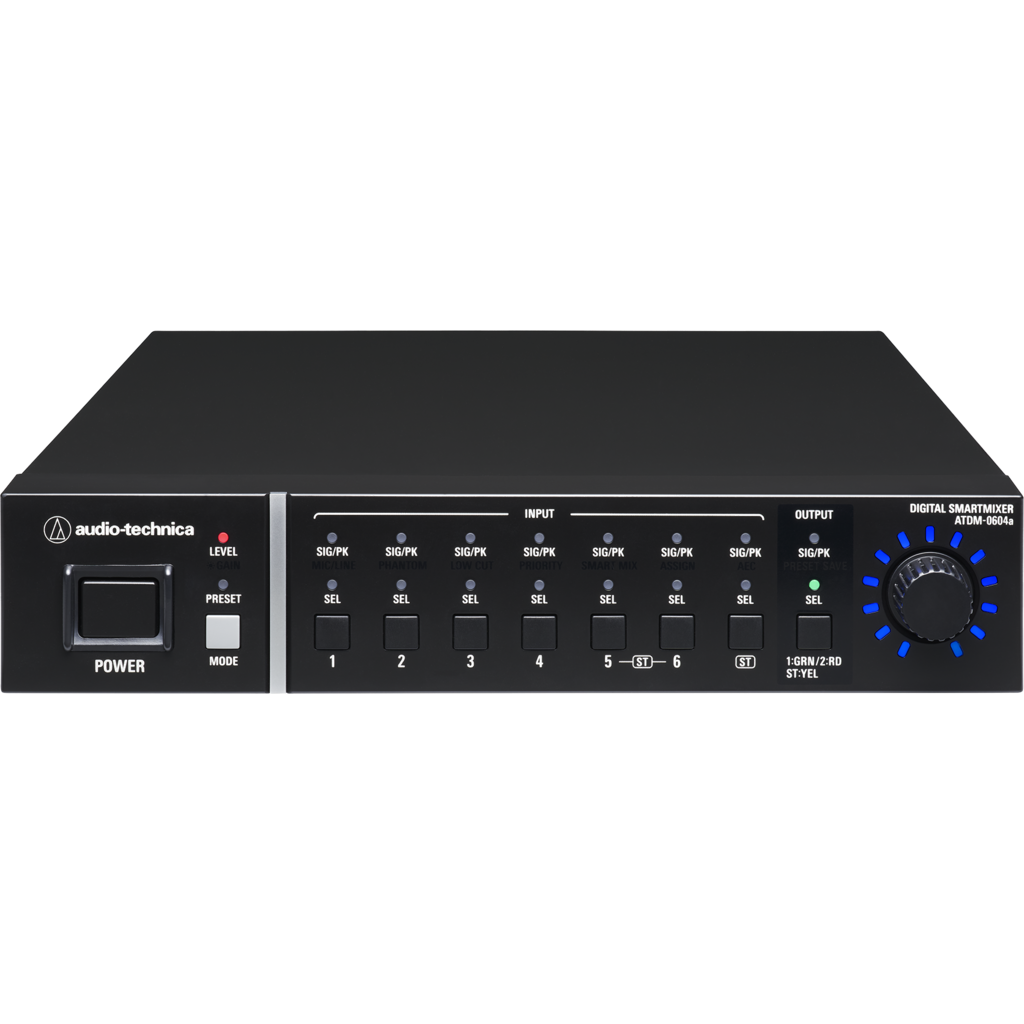 Audio-Technica ATDM-0604a er en 6-kanals digital SmartMixer® for møterom, konferanse og AV-installasjoner