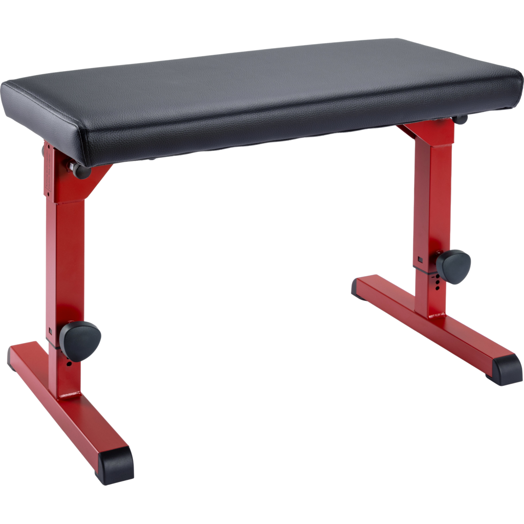 [14087-000-91] K&M 14087 – Sammenleggbar pianokrakk i stål med høydejustering 423–623 mm, rubinrød