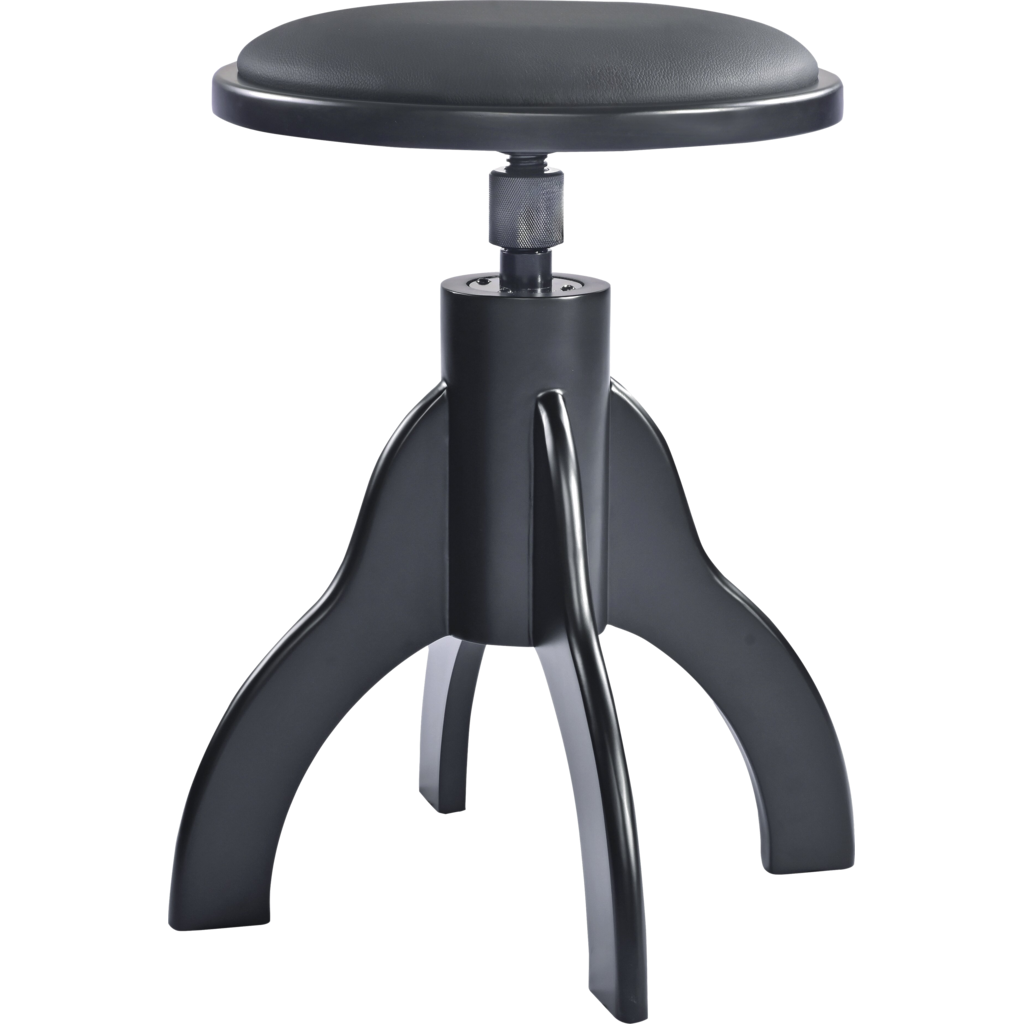 [13850-200-20] K&M 13850 – Pianokrakk i heltre med trinnløs høydejustering 485–625 mm, sort matt