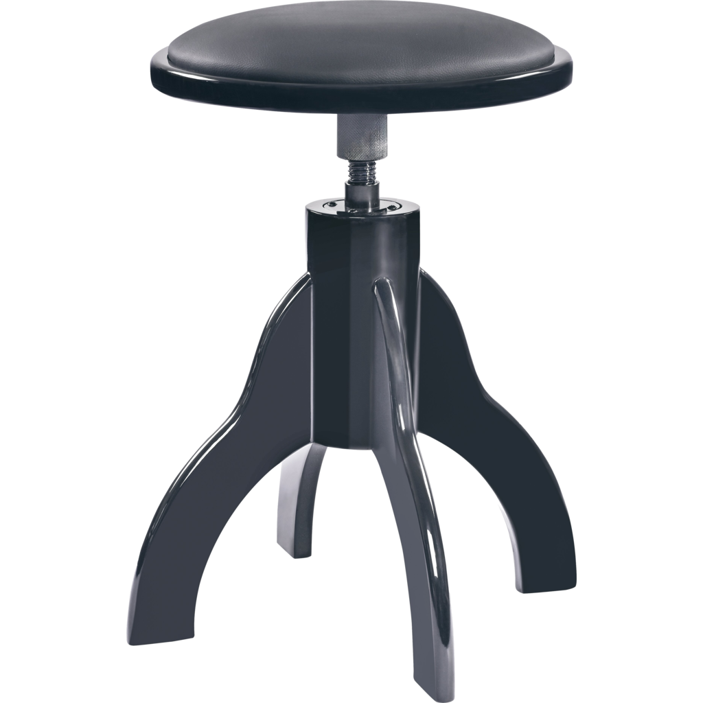 [13851-200-21] K&M 13851 – Pianokrakk i heltre med trinnløs høydejustering 485–625 mm, sort høyglans