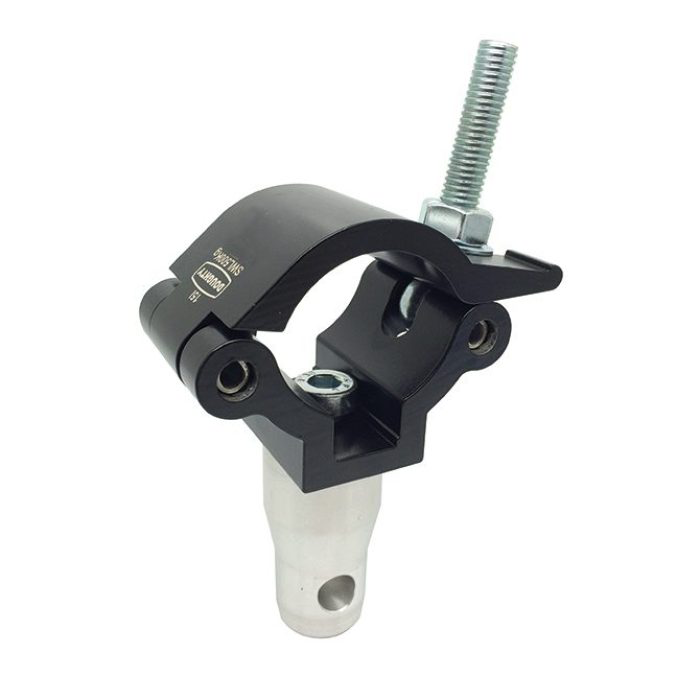 [T45816] Doughty T45816 – Lightweight Clamp med half connector sort 48–51 mm (Modular Rigging) – 100 kg WLL