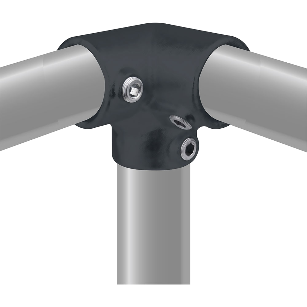 [KPC-128B-KP] KUPO KPC-128B – 3-veis 90° hjørnekobling sort for 48,3 mm rør (støpejern)