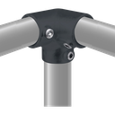 KUPO KPC-128B – 3-veis 90° hjørnekobling sort for 48,3 mm rør (støpejern)