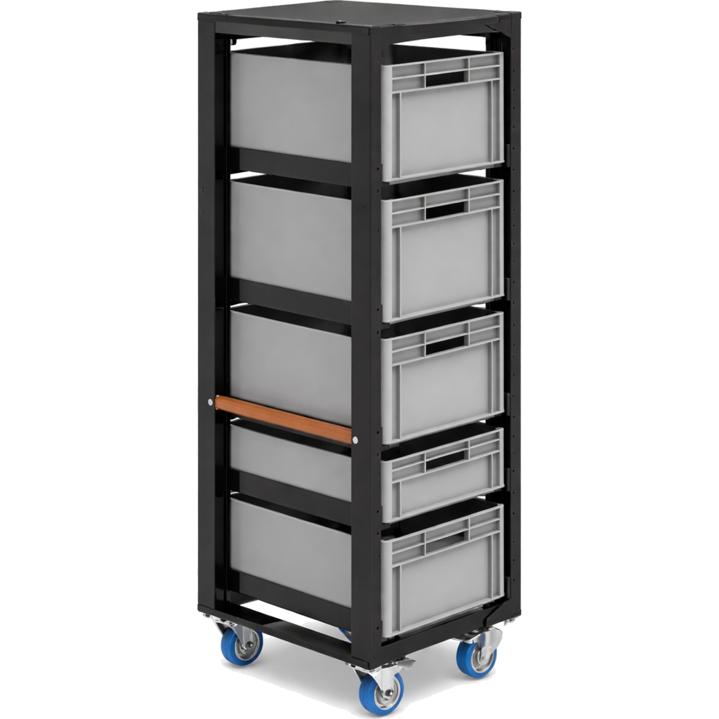 [WASCSH18B2T] Admiral Staging Storage Cart H183 – Modulær transportvogn med høy lagringskapasitet (Alternativ A med topplokk)